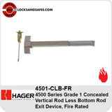 Hager 4501 CLB FR | Hager 4500 Fire Concealed Vertical Rod Less Bottom Rod Exit Device