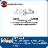 Sargent 10XG04 Storeroom Function | Sargent 10XG04 Closet Function