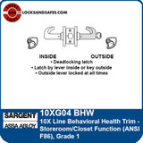 Sargent 10XG04 BHW Storeroom Function | Sargent 10XG04-BHW Closet Function