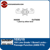 Sargent 10XU15 Passage Bored Lock
