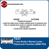 Sargent 7G37 Classroom Function Bored Lock