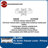 Sargent DLU65 Privacy Tubular Lock