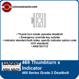 Sargent 468 Thumbturn x Indicator Deadbolt