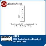 Sargent 4879 Exit Mortise Deadbolt