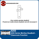 Sargent 8203 Classroom Mortise Deadbolt