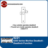 Sargent 8221 Deadlock Mortise Deadbolt