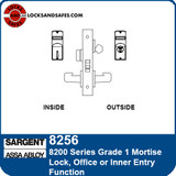 Sargent 8256 Office Mortise Lock | Sargent 8256 Inner Entry Mortise Lock