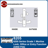 Sargent 8205 Office Mortise Lock | Sargent 8205 Entry Mortise Lock