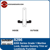 Sargent 8296 Double Dummy Trim with Lockbody Mortise Lock