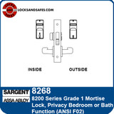Sargent 8268 Privacy with Deadbolt Mortise Lock