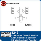 Sargent 8242 Classroom Security Intruder Latchbolt Mortise Lock