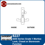 Sargent 8227 Closet Mortise Lock | Sargent 8200 Storeroom Mortise Lock