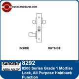 Sargent 8292 All Purpose Holdback Mortise Lock