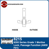 Sargent 8215 Passage Mortise Lock | Sargent 8215 Closet Mortise Lock