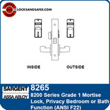 Sargent 8265 Privacy with Latch Mortise Lock