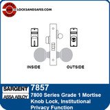 Sargent 7857 Institutional Privacy Mortise Lock