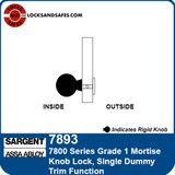 Sargent 7893 Single Dummy Trim Mortise Lock