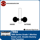 Sargent 7894 Double Dummy Trim Mortise Lock