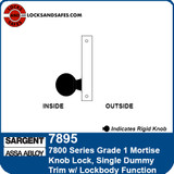 Sargent 7895 Single Dummy Trim with Lockbody Mortise Lock