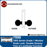 Sargent 8296 Double Dummy Trim with Lockbody Mortise Lock