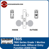 Sargent 7805 Office Mortise Lock | Sargent 7800 Entry Mortise Lock