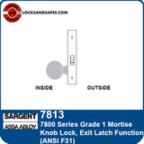 Sargent 7813 Exit Latch Mortise Lock
