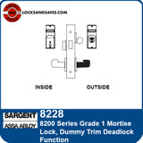 Sargent 8228 Dummy Trim Deadlock Mortise Lock Body