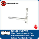 Sargent 12-NB-PE8710 | PE80 Series Grade 1 Fire Surface Vertical Rod Less Bottom Rod Exit Device