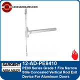 Sargent 12-AD-PE8410 | Sargent Fire Narrow Stile Concealed Vertical Rod Exit Devices