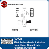 Sargent 8250 Hotel Guest Lock Mortise Lock