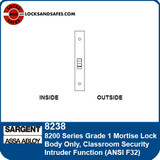 Sargent 8238 Classroom Security Intruder Mortise Lockbody