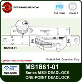 Adams Rite MS1861 Bottom Rail Deadbolt - One-Point Deadlock, Vertical Bolt Operation only