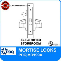 Grade 1 Electrified Storeroom Mortise Locks | Schlage L9080EU Electrified Mortise Locks | PDQ MR199A | F Series Escutcheon Trim