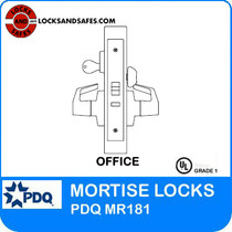 Grade 1 Single Cylinder Office with Simultaneous Retraction Mortise Locks | PDQ MR181 Mortise Locks | Heavy Duty Door Locks | F Series Escutcheon Trim