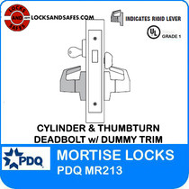 Grade 1 Single Cylinder and Thumbturn Deadbolt with Dummy Trim Mortise Locks | PDQ MR213 Mortise Locks | Mortise Deadbolt Lock | F Series Escutcheon Trim