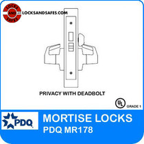 Grade 1 Privacy with Deadbolt Locks Mortise | PDQ MR178 Mortise Locks | Commercial Door Lock | J Wide Escutcheon Trim