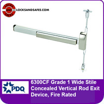 Commercial Wide Stile Concealed Vertical Rod Exit Device, Fire Rated | Grade 1 | PDQ 6300CF Series