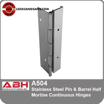 ABH A504 Stainless Steel Pin & Barrel Half Mortise Continuous Hinges