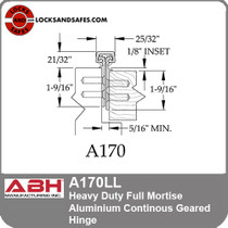 ABH A170LL Full Mortise Aluminum Continuous Gear Hinges