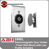 ABH 2400L Electromagnetic Door Holder - Flush Wall Mount with Low Profile Armature
