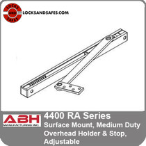 ABH 4400RA Series Surface Mount, Medium Duty Overhead Holder & Stop, Adjustable