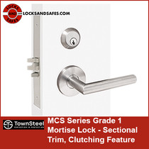 Townsteel MCS Series Commerical Grade 1 Mortise Lock - Sectional Trim, Clutching Feature