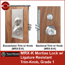 Townsteel MRX-K | Grade 1 Mortise Lock with Ligature Resistant Trim Knob