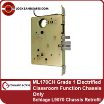 ML170CH Grade 1 Electrified Classroom Function Mortise Lock Chassis Only | Command Access ML1 Series | Schlage L9070 Chassis Only Retrofit