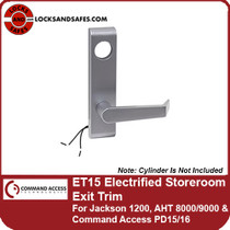 Command Access ET15 Electrified Storeroom w/ Key Override Exit Trim | For Jackson 1200, AHT 8000/9000 & Command Access PD15/16 Exit Devices