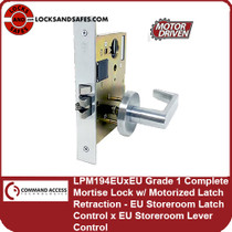 Command Access LPM194EUxEU Grade 1 Complete Mortise Lock w/ Motorized Latch Retraction | EU Storeroom Function Latch Control x EU Storeroom Function Lever Control | LPM 190 Series Mortise Lock | Schlage L9000 Retrofit