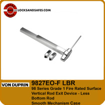 Von Duprin 9827EO-F LBR | Grade 1 Fire Rated Surface Vertical Rod Exit Device Less Bottom Rod with Smooth Mechanism Case
