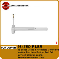 Von Duprin 9847EO-F LBR Fire Concealed Vertical Rod Exit Device | Von Duprin 9847F CVR Less Bottom Rod Fire Device