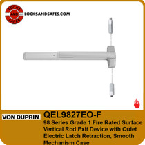 Von Duprin QEL9827EO-F Fire Surface Vertical Rod Exit Device Quiet Electric Latch Retraction | Von Duprin QEL9827F SVR Fire QEL Device