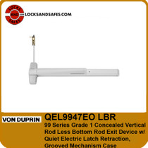 Von Duprin QEL9947EO LBR Concealed Vertical Rod Device Less Bottom Rod w/ Quiet Electric Latch Retraction | Von Duprin QEL9947 CVR LBR